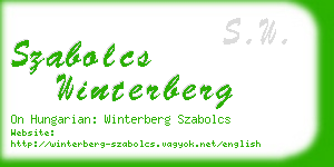 szabolcs winterberg business card